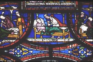 Scena della vita di San Tommaso Becket, finestre della Cappella della Trinità, c.1220 da English School